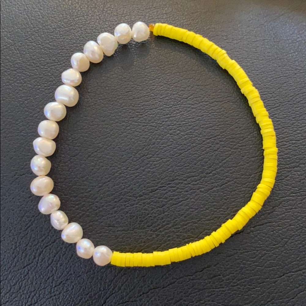 Real Natural Pearl Bead Disk Summer Anklet
